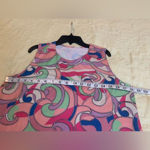 Sleeveless Top. Women. Size 42 Eur fitslike Large. Colorful Swirl Pattern Hippie - Picture 2 of 5